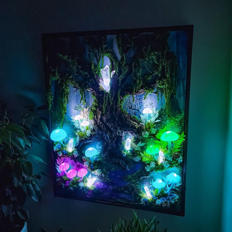 Enchanted Mushroom Night Light - 3D LED Wall Art ✨🌲
