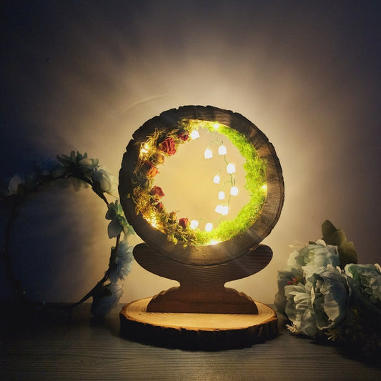 Handmade Wooden Lily of the Valley Night Light 🌿💡 | Unique Retro Desk Lamp