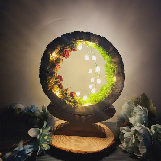 Handmade Wooden Lily of the Valley Night Light 🌿💡 | Unique Retro Desk Lamp