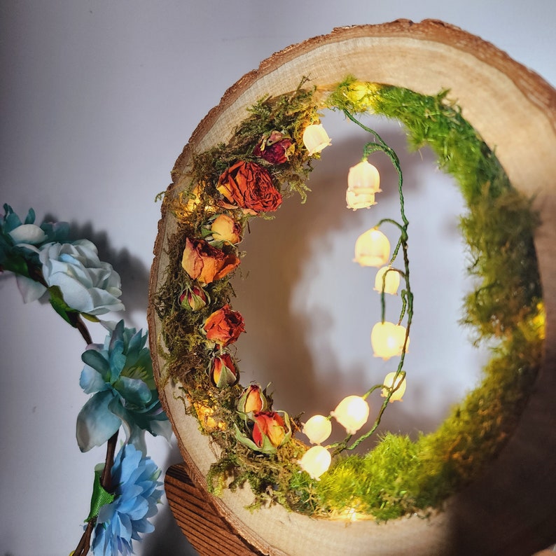 Handmade Wooden Lily of the Valley Night Light 🌿💡 | Unique Retro Desk Lamp