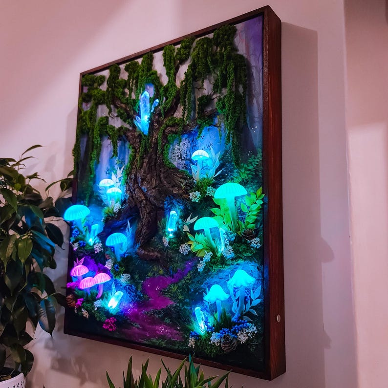 Enchanted Mushroom Night Light - 3D LED Wall Art ✨🌲