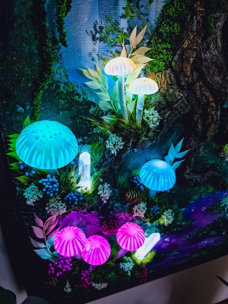 Enchanted Mushroom Night Light - 3D LED Wall Art ✨🌲